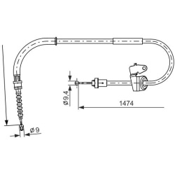 Trosas, stovėjimo stabdys
                                BOSCH                                                1987482229, B