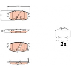 stabdžių trinkelių rinkinys, diskinis stabdys
                                TRW                                         