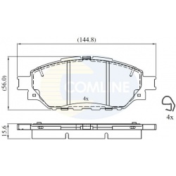 stabdžių trinkelių rinkinys, diskinis stabdys
                                COMLINE                                     