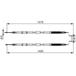 Trosas, stovėjimo stabdys
                                BOSCH                                                1987482282, B