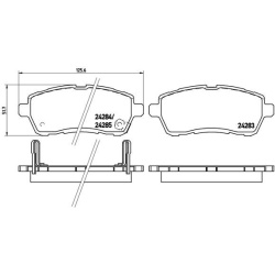 stabdžių trinkelių rinkinys, diskinis stabdys XTRA LINE
                                BREMBO                            