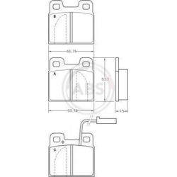 stabdžių trinkelių rinkinys, diskinis stabdys
                                A.B.S.                                      