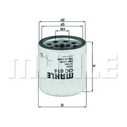 Filtras tepalo
                                MAHLE                                                OC614, MAHLE, OC614, auto