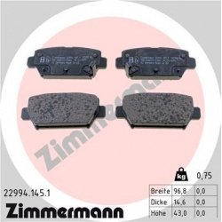 stabdžių trinkelių rinkinys, diskinis stabdys
                                ZIMMERMANN                                  