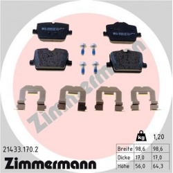 stabdžių trinkelių rinkinys, diskinis stabdys
                                ZIMMERMANN                                  