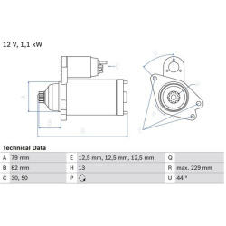 Starteris
                                BOSCH                                0 986 029 110, BOSCH, 0986029110, auto detalė
