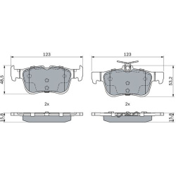 stabdžių trinkelių rinkinys, diskinis stabdys
                                BOSCH                                0 986 4