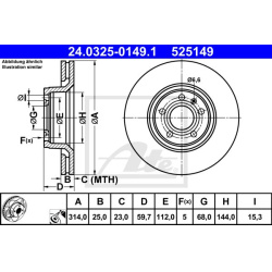 Stabdžių diskas PowerDisc
                                ATE                                                24032501491, A