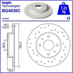 stabdžių diskas (1vnt)
                                DELPHI                                BG4936C, Nenurodytas gamintoja