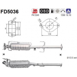 DPF, kietųjų dalelių filtras
                                FD5036, AS, FD5036, auto detalė