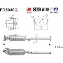 DPF, kietųjų dalelių filtras
                                FD5036Q, AS, FD5036Q, auto detalė