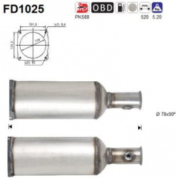 DPF, kietųjų dalelių filtras
                                                FD1025, AS, FD1025, auto detalė