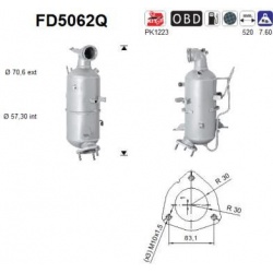 DPF, kietųjų dalelių filtras
                                FD5062Q, AS, FD5062Q, auto detalė