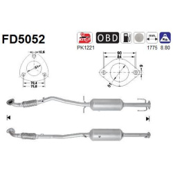 DPF, kietųjų dalelių filtras
                                FD5052, AS, FD5052, auto detalė