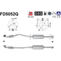 DPF, kietųjų dalelių filtras
FD5052Q, AS, FD5052Q, auto detalė