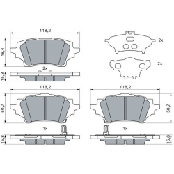 stabdžių trinkelių rinkinys, diskinis stabdys
                                BOSCH                                       