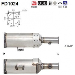 DPF, kietųjų dalelių filtras
                                FD1024, AS, FD1024, auto detalė