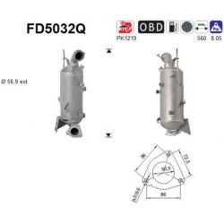 DPF, kietųjų dalelių filtras
                                FD5032Q, AS, FD5032Q, auto detalė