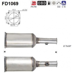 DPF, kietųjų dalelių filtras
                                FD1069, AS, FD1069, auto detalė