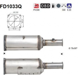 DPF, kietųjų dalelių filtras
                                                FD1033Q, AS, FD1033Q, auto detalė