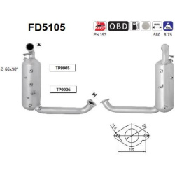 DPF, kietųjų dalelių filtras
                                                FD5105, AS, FD5105, auto detalė