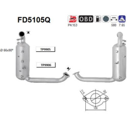 DPF, kietųjų dalelių filtras
                                                FD5105Q, AS, FD5105Q, auto detalė
