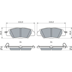 stabdžių trinkelių rinkinys, diskinis stabdys
                                BOSCH                                       