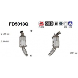 DPF, kietųjų dalelių filtras
                                                FD5018Q, AS, FD5018Q, auto detalė