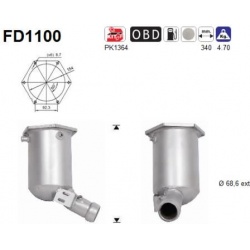DPF, kietųjų dalelių filtras
                                                FD1100, AS, FD1100, auto detalė