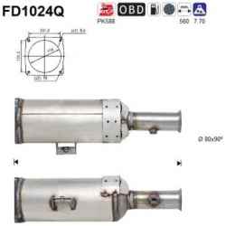 DPF, kietųjų dalelių filtras
                                                FD1024Q, AS, FD1024Q, auto detalė