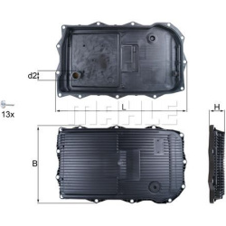 alyvos karteris, automatinė transmisija
                                MAHLE                                HX184KIT, MAHLE