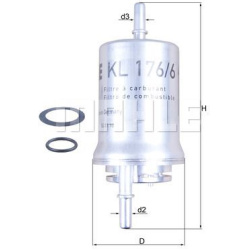 Filtras kuro benzin
                                MAHLE                                KL176/6D, MAHLE, KL1766D, auto detal