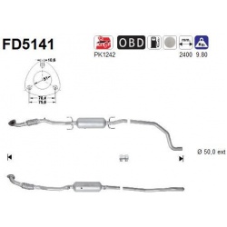 DPF, kietųjų dalelių filtras
                                FD5141, AS, FD5141, auto detalė