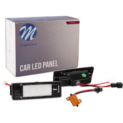 Valstybinio numerio žibintas 2X LED Daugeliui Peugeot, Citroen
                                M-TECH                       