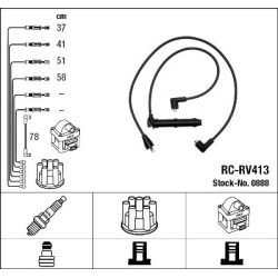 uždegimo laido komplektas
                                NGK                                                RC-RV413, NGK, 