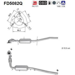 DPF, kietųjų dalelių filtras
                                                FD5082Q, AS, FD5082Q, auto detalė