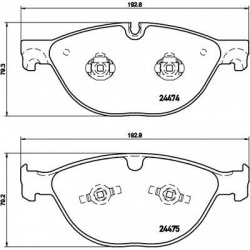 stabdžių trinkelių rinkinys, diskinis stabdys PRIME LINE
                                BREMBO                           
