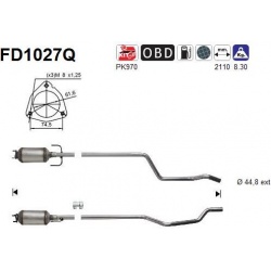 DPF, kietųjų dalelių filtras
                                                FD1027Q, AS, FD1027Q, auto detalė