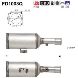 DPF, kietųjų dalelių filtras
                                                FD1008Q, AS, FD1008Q, auto detalė