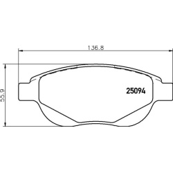 stabdžių trinkelių rinkinys, diskinis stabdys PRIME LINE
                                BREMBO                           