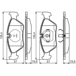 stabdžių trinkelių rinkinys, diskinis stabdys
                                BOSCH                                       