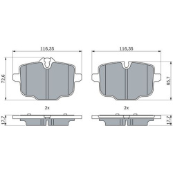 stabdžių trinkelių rinkinys, diskinis stabdys
                                BOSCH                                       
