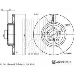 stabdžių diskas (1vnt)
                                BLUE PRINT                                ADBP430018, BLUE PRINT, AD
