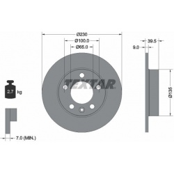 stabdžių diskas (1vnt) PRO
                                TEXTAR                                92082503, TEXTAR, 92082503