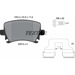 stabdžių trinkelių rinkinys, diskinis stabdys Q+
                                TEXTAR                                   