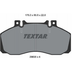 stabdžių trinkelių rinkinys, diskinis stabdys
                                TEXTAR                                      