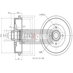 stabdžių būgnas
                                MAXGEAR                                                19-0823, MAXGEAR, 1