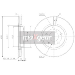 stabdžių diskas (1vnt)
                                MAXGEAR                                                19-1816, MAXG