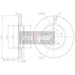 stabdžių diskas (1vnt)
                                MAXGEAR                                                19-1816MAX, M