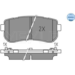 stabdžių trinkelių rinkinys, diskinis stabdys MEYLE-ORIGINAL: True to OE.
                                                